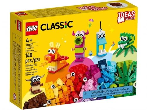 Zestaw Prezent LEGO Classic 11017 Kreatywne Potwory 140 Klocki 4+ Torba