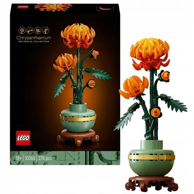 Zestaw Prezent Klocki LEGO ICONS 10368 KWIATY Chryzantema Botanical + Torba