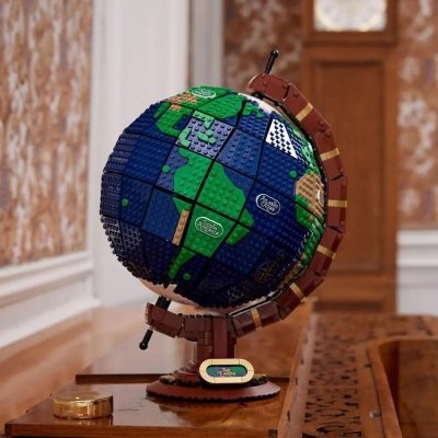 Zestaw Prezent Klocki LEGO Ideas 21332 Globus Obrotowa Mapa Świata + Torba