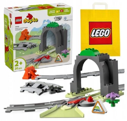 Zestaw Prezent LEGO Duplo 10425 Tunel Kolejowy Tory Zwrotnice 2+ Torba