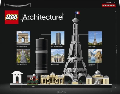 Zestaw Prezent LEGO Architecture 21044 Paryż Wieża Eiffla Luwr + Torba