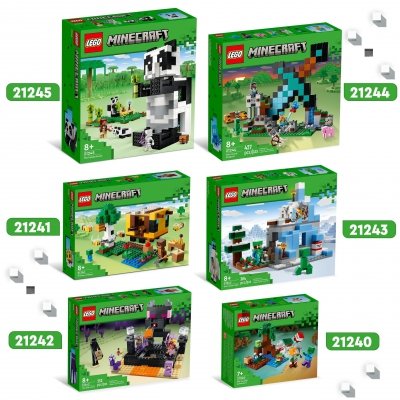 Zestaw Prezent LEGO Minecraft 21245 Rezerwat Pandy 553 Klocki 8+ Torba