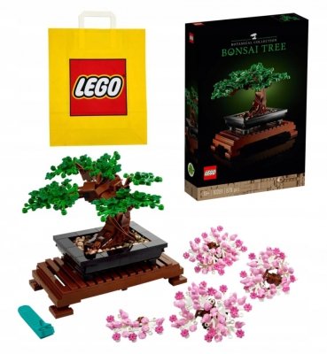 Zestaw Prezent Klocki LEGO ICONS 10281 Botanical Drzewko Bonsai + Torba