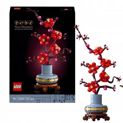 Zestaw Prezent Klocki LEGO ICONS 10369 KWIAT ŚLIWY Botanical + Torba