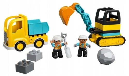 Zestaw Prezent LEGO Duplo Plac Budowy Wywrotka i Koparka Klocki 2+ Torba
