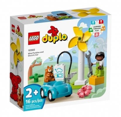 Zestaw Prezent LEGO Duplo 10985 Turbina Wiatrowa Auto Elektryczne 2+ Torba