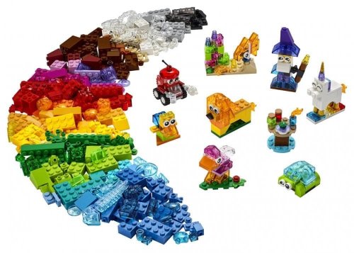 Zestaw Prezent LEGO Classic 11013 Kreatywne Przezroczyste Klocki 4+ Torba