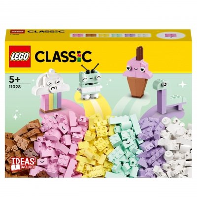 Zestaw Prezent LEGO Classic 11028 Kreatywna Zabawa Pastelowe Kolory + Torba