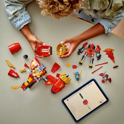 Zestaw Prezent LEGO Ninjago 71830 Burzowy Jeździec Mech Kaia Klocki + Torba