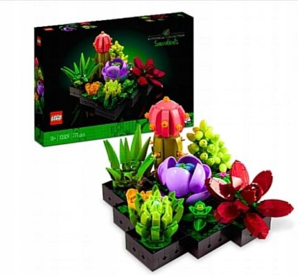 Zestaw Prezent Klocki LEGO ICONS 10309 Botanical Sukulenty Kwiaty + Torba
