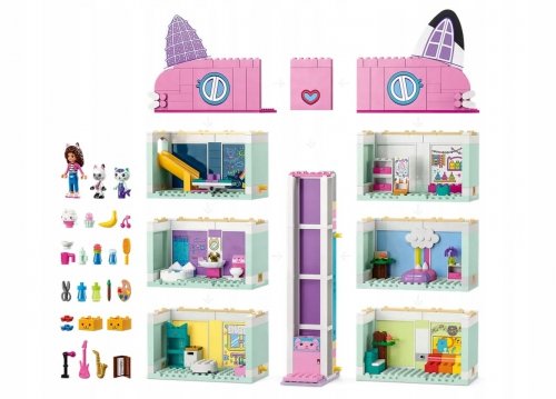 Zestaw Prezent Klocki LEGO Koci Domek GABI 10788 Magiczny DOM z Windą 4+ Torba