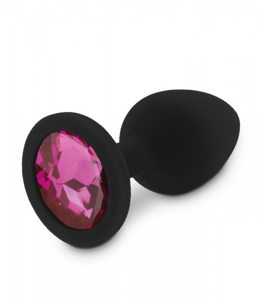 Korek analny silikonowy z różowym kryształem 7,2 cm RelaXxxx