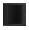 Szafa instalacyjna wisząca 19'' 12U 600X600mm czarna (drzwi      szklane)