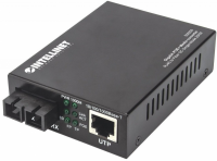 Media konwerter Gigabit PoE+ 1000Base-T RJ45/1000Base-LX (SC) SM 20km 
