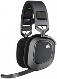 Słuchawki z mikrofonem CORSAIR HS80 RGB Carbon Czarny 