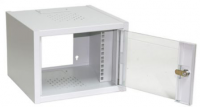 Szafa krosowa wisząca niedzielona 10 4U 300x315x232 mm, drzwi szklane, kolor szary 