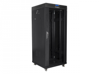 SZAFA INSTALACYJNA RACK STOJĄCA 19 27U 600X600 CZARNA DRZWI SZKLANE LCD LANBERG (FLAT PACK) 