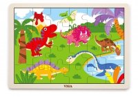 Viga 51460 Puzzle na podkładce 24 elementy - dinozaury 