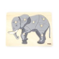 Viga 44601 Puzzle na podkładce z uchwytami - Słoń 