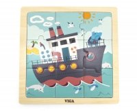 Viga 44630 Puzzle na podkładce 9 elementów - statek 