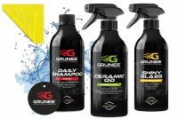 ZESTAW GRUNEE 3x0,5L - Ceramic QD + Shiny Glass + Daily Shampoo 