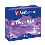 DVD+R DL VERBATIM 8.5 GB 8x Jewel Case 5  szt.