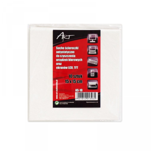 ART AS-10 Ściereczki antystatyczne,suche LCD/TFT/ 10szt 15X15cm