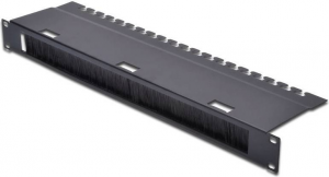 Panel zapasu kabla ze szczotką 1U S/480 G/120 czar ny (RAL 9005)