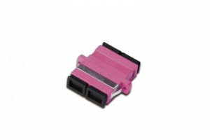Adapter światłowodowy SC/SC, duplex, wielomodowy O M4, ceramiczna ferrula, różowy