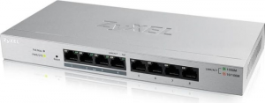 Zyxel GS1200-8HP 8-port GbE WebSmart metal Switch, 4x PoE+ 802.3at, 60W, fanless