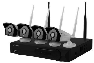 Zestaw do monitoringu Rejestrator NVR 4 kanałowy WiFi + 4 kamery IP WiFi 2Mpx z akcesoriami