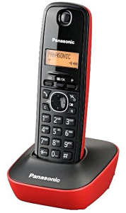 Telefon bezprzewodowy PANASONIC KX-TG1611 Czarno-czerwony