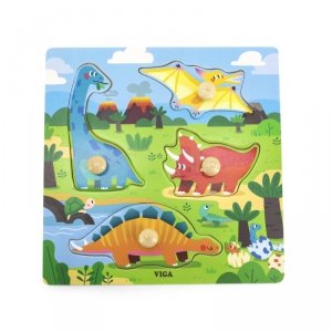 Viga 44596 Puzzle z uchwytami - Dinozaury
