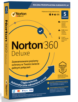 NORTONLIFELOCK 360 deluxe 50GB PL 1 user 5 device 12mo generic ret1 mm