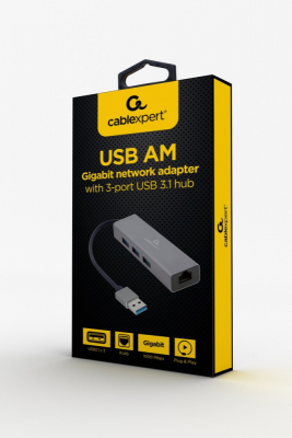 Hub USB GEMBIRD A-AMU3-LAN-01