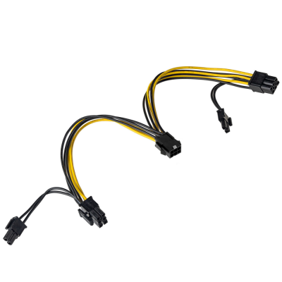Kabel AKYGA Adapter PCI Express 6 pin M / 2x 6+2 pin AK-CA-55