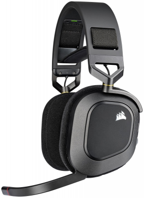 Słuchawki z mikrofonem CORSAIR HS80 RGB Carbon Czarny
