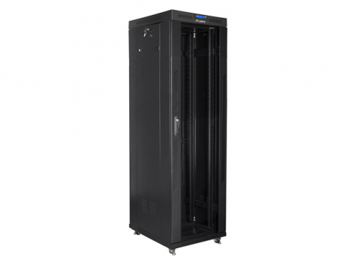 SZAFA INSTALACYJNA RACK STOJĄCA 19&quot; 42U 600X800 CZARNA DRZWI SZKLANE LCD LANBERG (FLAT PACK)