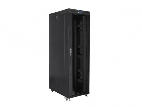 SZAFA INSTALACYJNA RACK STOJĄCA 19&quot; 42U 800X1200 CZARNA DRZWI SZKLANE LCD LANBERG (FLAT PACK)