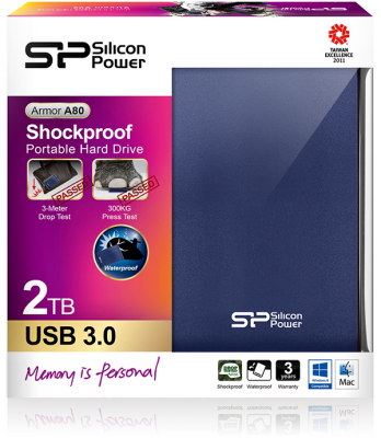 Dysk zewnętrzny HDD SILICON POWER Armor A80 (2TB /Niebieski )