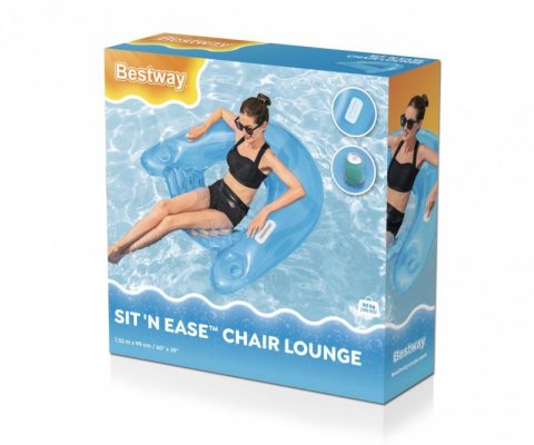 Bestway 43118 Fotel do pływania Sit&#039;n Ease z uchwytami Niebieskie 1.52m x 0.99m