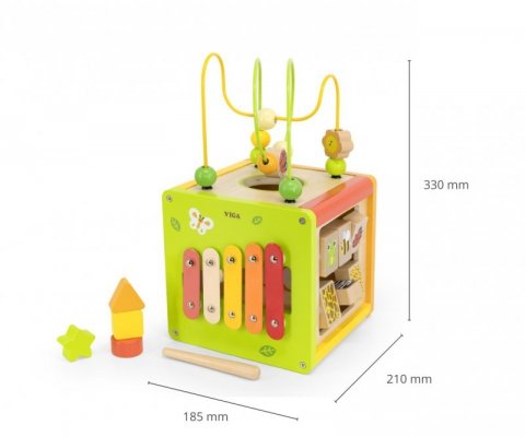 Viga 44716 Kostka edukacyjna 5w1 z labiryntami i cymbałkami
