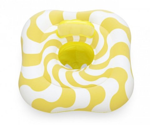 Bestway 32298 Siedzisko do nauki pływania Kwadrat Swim Safer Comfort Plush Zółte fale 76cm x 76cm