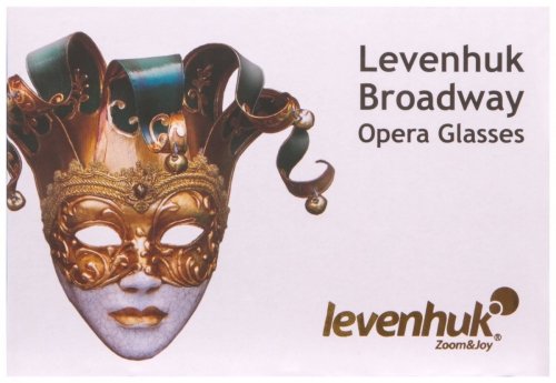 Lornetka teatralna Levenhuk Broadway 325F (srebrna, z oświetleniem LED i łańcuszkiem)