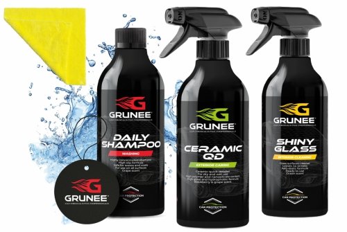 ZESTAW PŁYNNE SZKŁO CERAMIC QD wosk na mokro do auta + SHAMPOO+SHINY GLASS