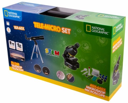Zestaw Bresser National Geographic: teleskop 50/360 AZ i mikroskop 40x–640x