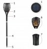 Lampa słoneczna pochodnia płomień 48,5 cm zestaw 4 sztuk
