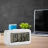 Budzik zegar elektroniczny data temperatura biały
