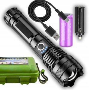 Latarka taktyczna akumulatorowa zoom 5 trybów