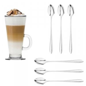 Łyżeczki do latte do deserów długie 6 sztuk